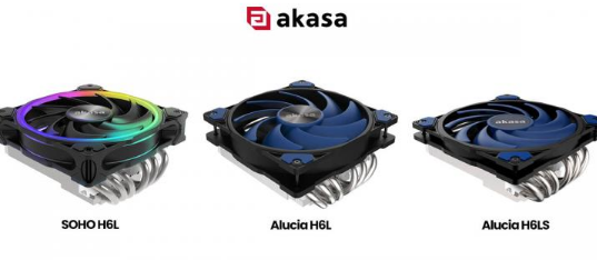 Akasa 推出 SOHO H6L 和 Alucia H6L 薄型 CPU 冷却器