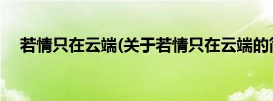 若情只在云端(关于若情只在云端的简介)