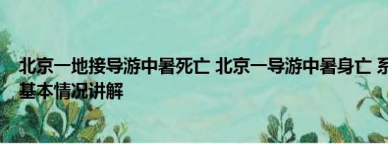 北京一地接导游中暑死亡 北京一导游中暑身亡 系家中独子 基本情况讲解