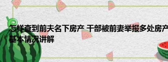 怎样查到前夫名下房产 干部被前妻举报多处房产来源不明 基本情况讲解