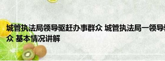 城管执法局领导驱赶办事群众 城管执法局一领导驱赶办事群众 基本情况讲解