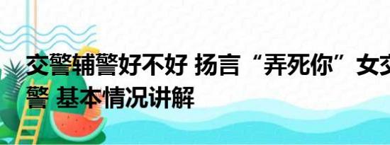 交警辅警好不好 扬言“弄死你”女交警系辅警 基本情况讲解