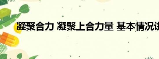 凝聚合力 凝聚上合力量 基本情况讲解