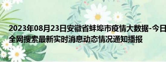 2023年08月23日安徽省蚌埠市疫情大数据-今日/今天疫情全网搜索最新实时消息动态情况通知播报