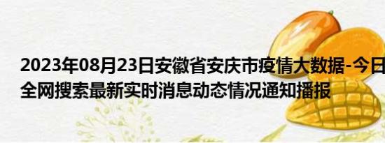 2023年08月23日安徽省安庆市疫情大数据-今日/今天疫情全网搜索最新实时消息动态情况通知播报