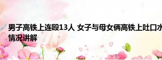 男子高铁上连殴13人 女子与母女俩高铁上吐口水互殴 基本情况讲解