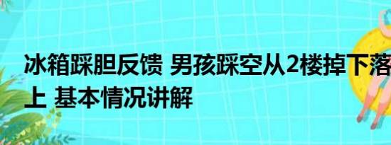 冰箱踩胆反馈 男孩踩空从2楼掉下落1楼冰箱上 基本情况讲解
