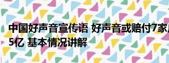 中国好声音宣传语 好声音或赔付7家广告商超5亿 基本情况讲解