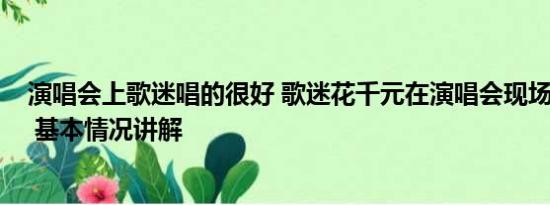 演唱会上歌迷唱的很好 歌迷花千元在演唱会现场“看柱子” 基本情况讲解