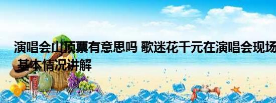 演唱会山顶票有意思吗 歌迷花千元在演唱会现场“看柱子” 基本情况讲解