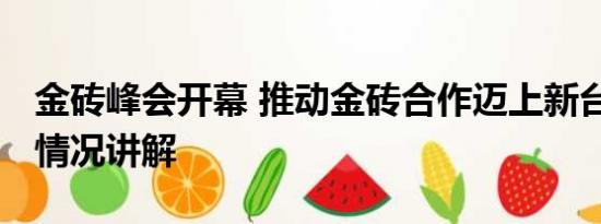 金砖峰会开幕 推动金砖合作迈上新台阶 基本情况讲解