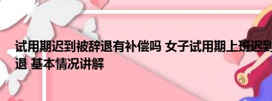 试用期迟到被辞退有补偿吗 女子试用期上班迟到25次被辞退 基本情况讲解