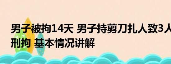 男子被拘14天 男子持剪刀扎人致3人受伤 被刑拘 基本情况讲解