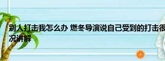 别人打击我怎么办 燃冬导演说自己受到的打击很大 基本情况讲解