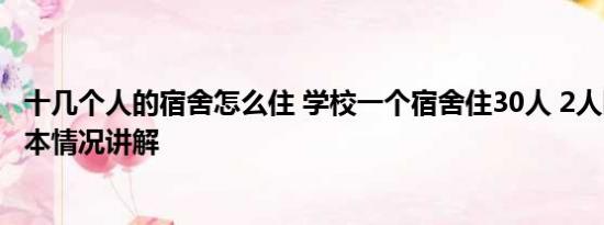 十几个人的宿舍怎么住 学校一个宿舍住30人 2人睡1张床 基本情况讲解