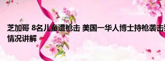 芝加哥 8名儿童遭枪击 美国一华人博士持枪袭击致1死 基本情况讲解