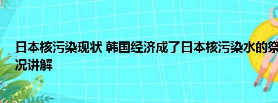 日本核污染现状 韩国经济成了日本核污染水的祭品 基本情况讲解