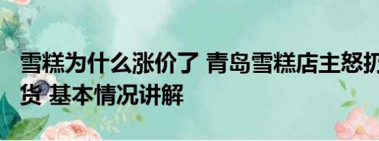 雪糕为什么涨价了 青岛雪糕店主怒扔2万元日货 基本情况讲解