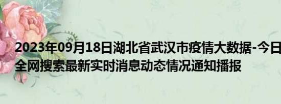 2023年09月18日湖北省武汉市疫情大数据-今日/今天疫情全网搜索最新实时消息动态情况通知播报