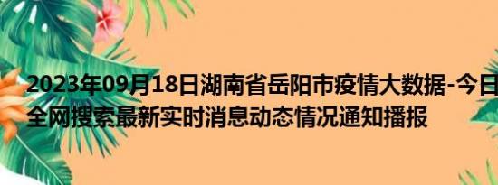 2023年09月18日湖南省岳阳市疫情大数据-今日/今天疫情全网搜索最新实时消息动态情况通知播报
