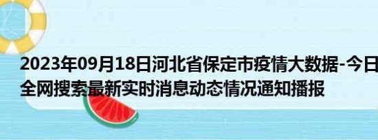 2023年09月18日河北省保定市疫情大数据-今日/今天疫情全网搜索最新实时消息动态情况通知播报