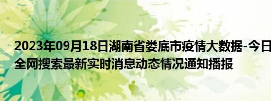 2023年09月18日湖南省娄底市疫情大数据-今日/今天疫情全网搜索最新实时消息动态情况通知播报