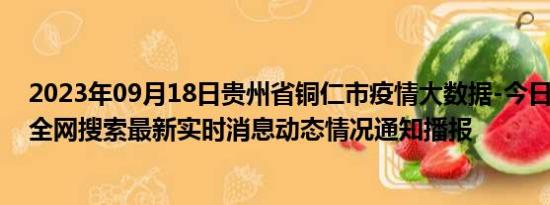 2023年09月18日贵州省铜仁市疫情大数据-今日/今天疫情全网搜索最新实时消息动态情况通知播报