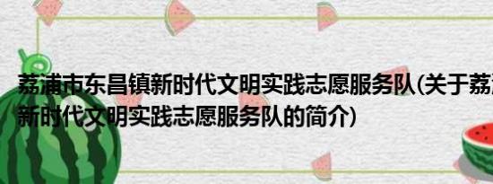 荔浦市东昌镇新时代文明实践志愿服务队(关于荔浦市东昌镇新时代文明实践志愿服务队的简介)