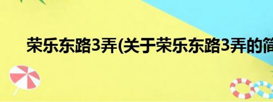 荣乐东路3弄(关于荣乐东路3弄的简介)