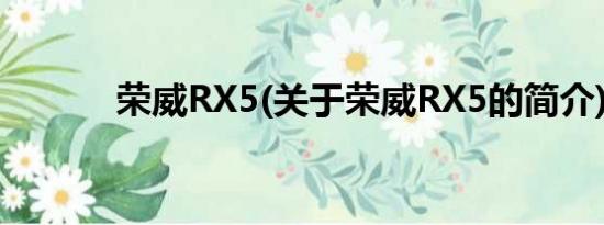荣威RX5(关于荣威RX5的简介)
