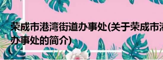 荣成市港湾街道办事处(关于荣成市港湾街道办事处的简介)