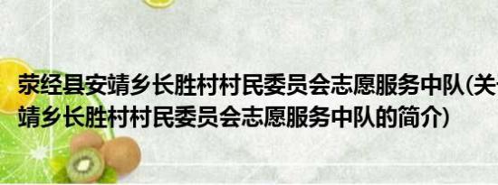 荥经县安靖乡长胜村村民委员会志愿服务中队(关于荥经县安靖乡长胜村村民委员会志愿服务中队的简介)