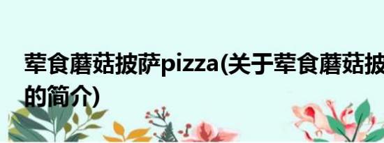 荤食蘑菇披萨pizza(关于荤食蘑菇披萨pizza的简介)