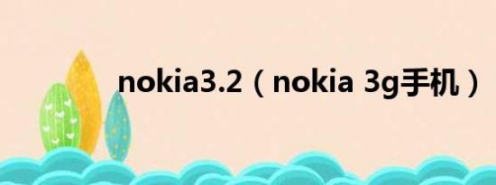 nokia3.2（nokia 3g手机）