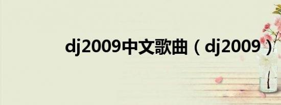 dj2009中文歌曲（dj2009）