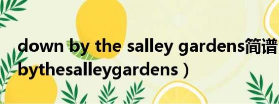 down by the salley gardens简谱（downbythesalleygardens）