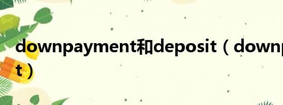 downpayment和deposit（downpayment）