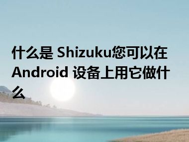 什么是 Shizuku您可以在 Android 设备上用它做什么