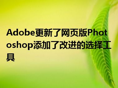 Adobe更新了网页版Photoshop添加了改进的选择工具