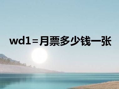 wd1=月票多少钱一张