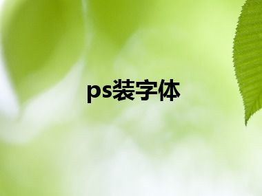 ps装字体