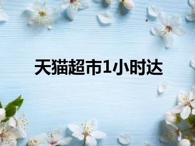 天猫超市1小时达