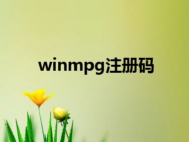 winmpg注册码