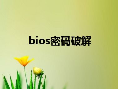 bios密码破解