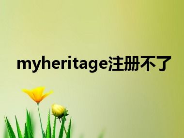 myheritage注册不了
