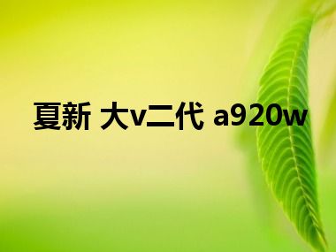 夏新 大v二代 a920w