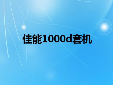 佳能1000d套机