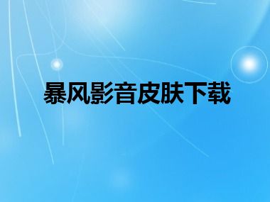 暴风影音皮肤下载