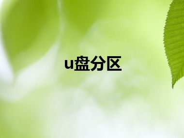 u盘分区