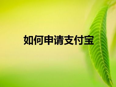 如何申请支付宝